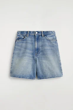 HIGH-RISE DENIM SHORTS