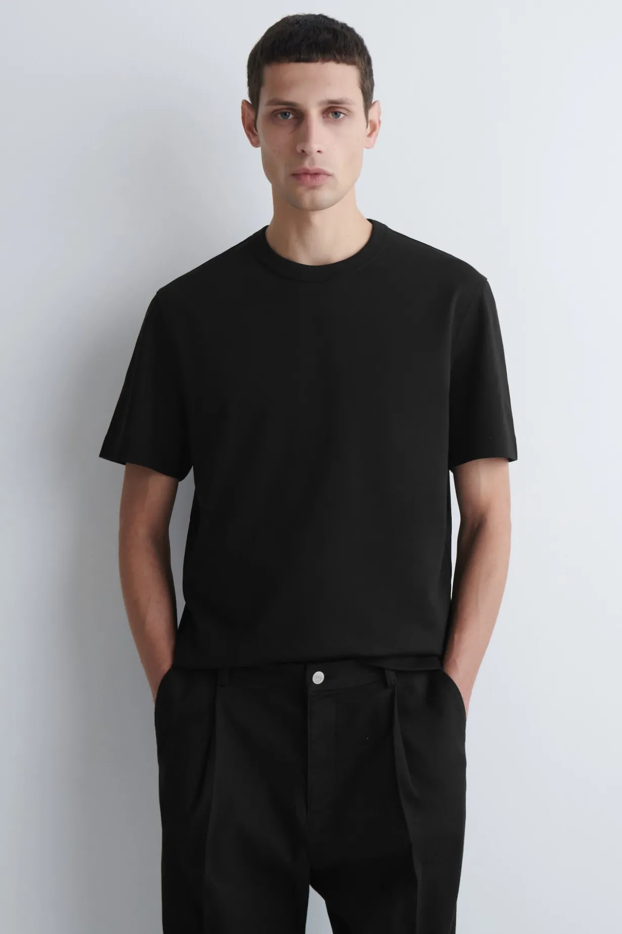 INTERLOCK COTTON CREW-NECK T-SHIRT