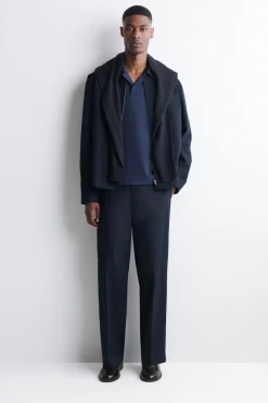 JERSEY-BONDED COTTON-TWILL POLO SHIRT