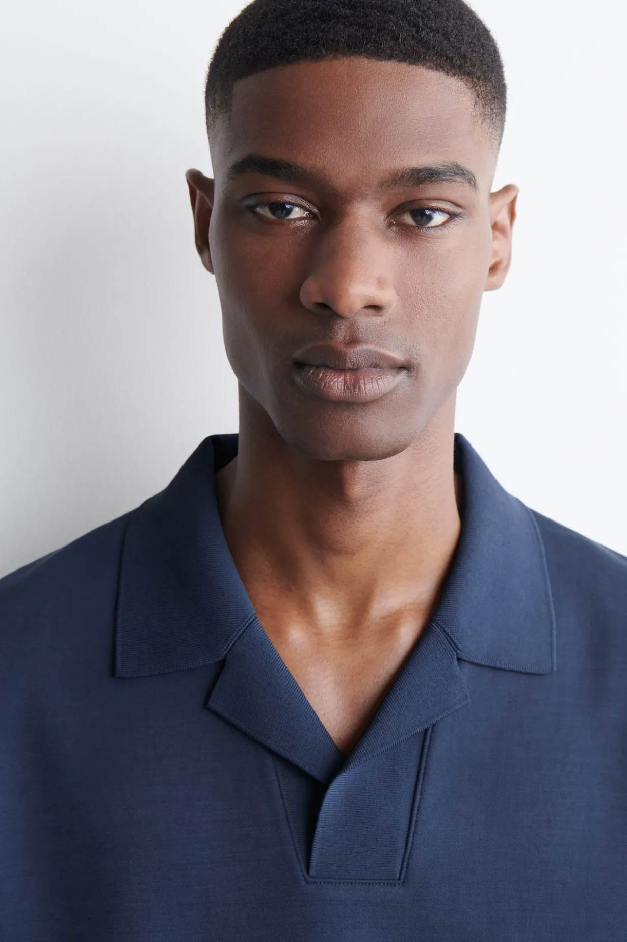JERSEY-BONDED COTTON-TWILL POLO SHIRT