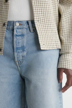 KNEE-LENGTH DENIM SHORTS
