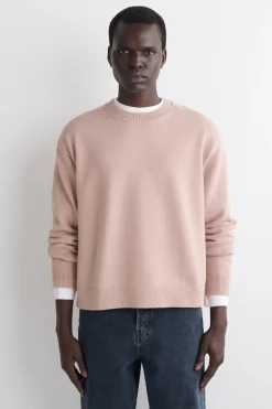 KNITTED COTTON CREW-NECK SWEATER