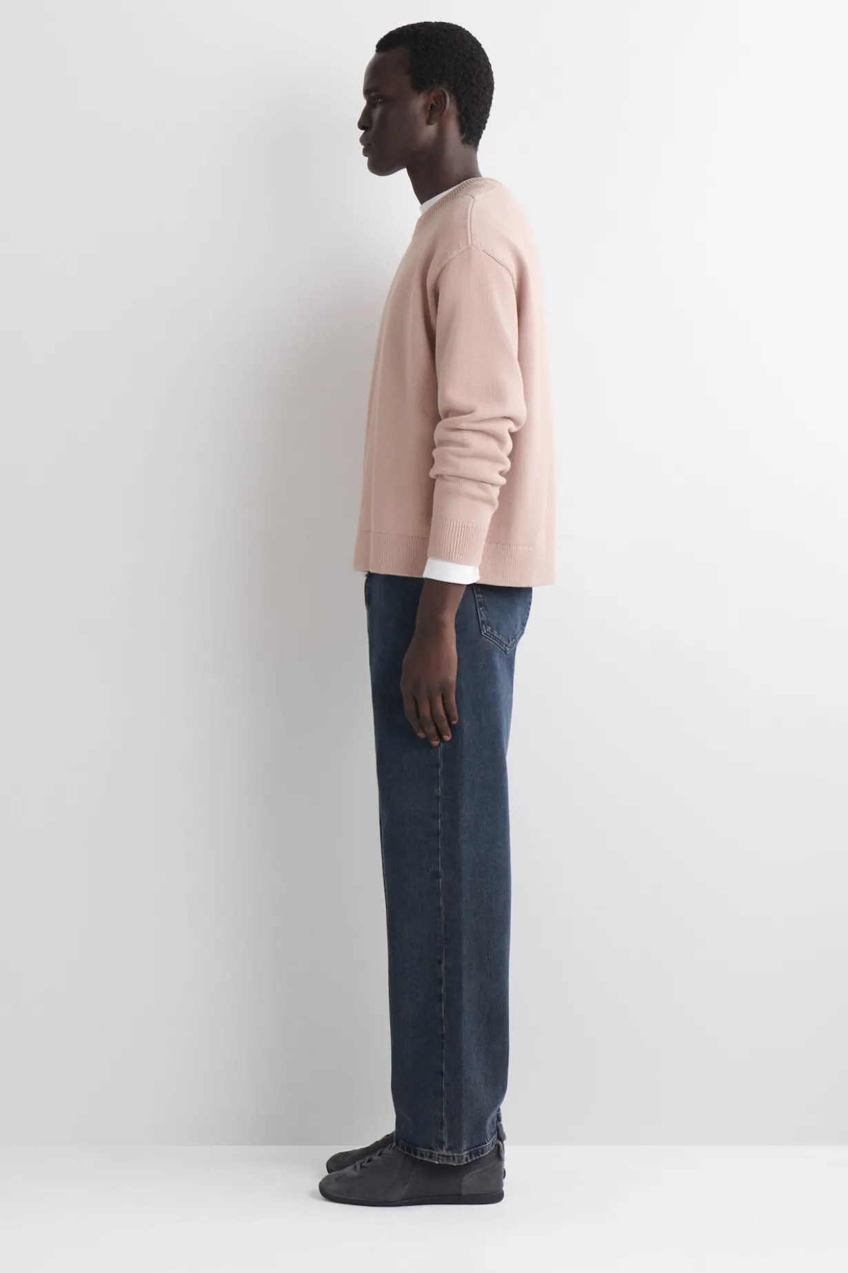 KNITTED COTTON CREW-NECK SWEATER