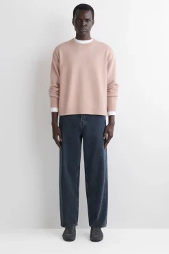 KNITTED COTTON CREW-NECK SWEATER