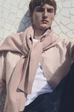 KNITTED COTTON CREW-NECK SWEATER