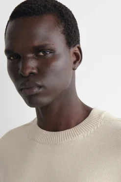 KNITTED COTTON CREW-NECK SWEATER