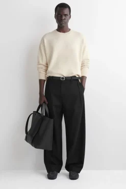 KNITTED COTTON CREW-NECK SWEATER