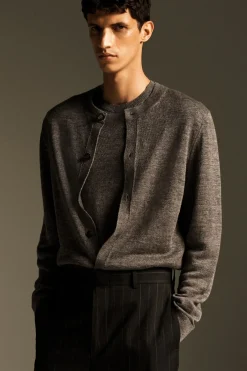 KNITTED LINEN CARDIGAN