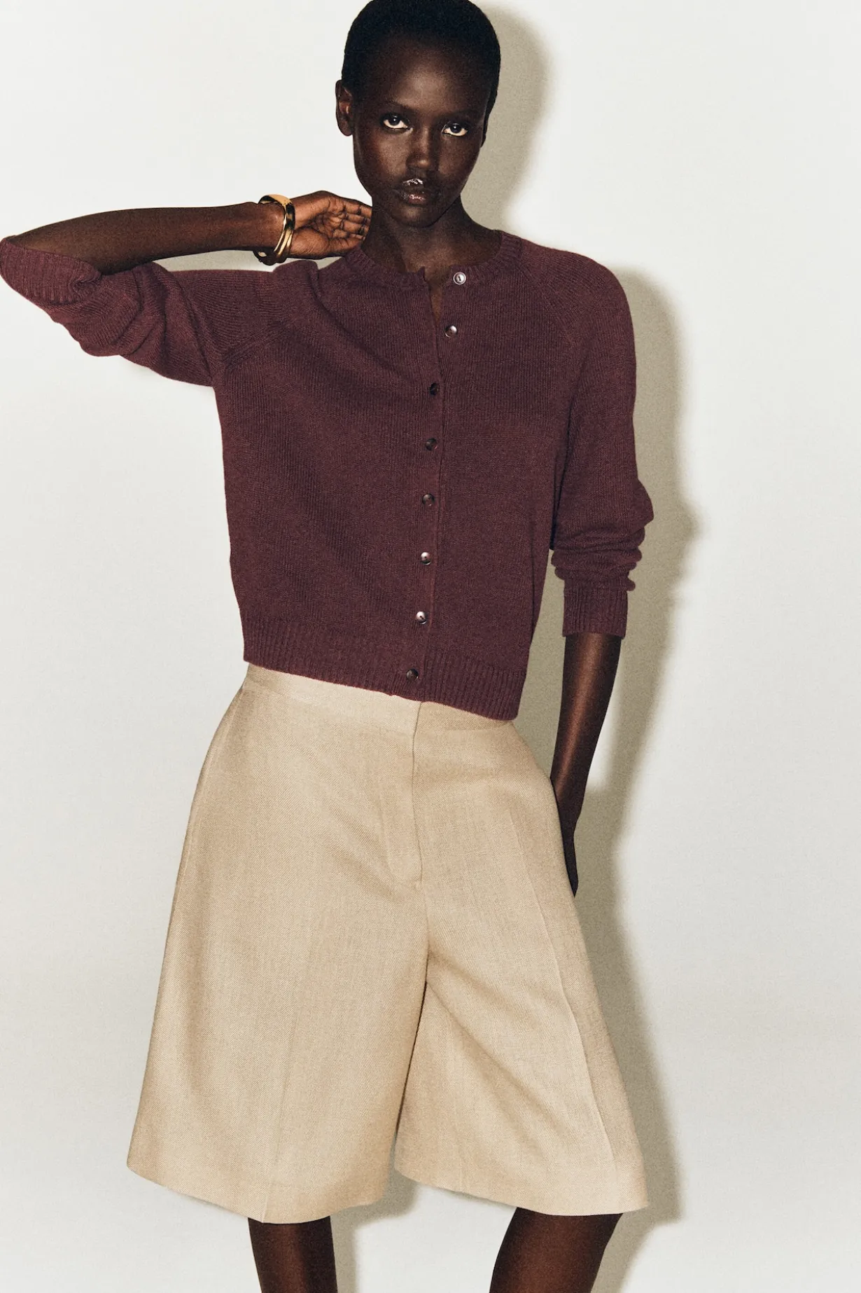 KNITTED LINEN CARDIGAN