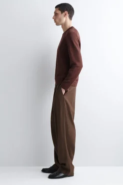 KNITTED LINEN CREW-NECK SWEATER