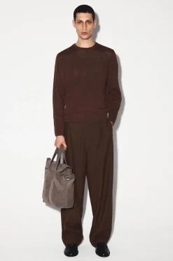 KNITTED LINEN CREW-NECK SWEATER