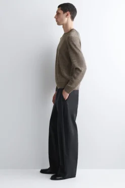 KNITTED LINEN CREW-NECK SWEATER