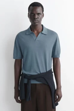 KNITTED LINEN POLO SHIRT
