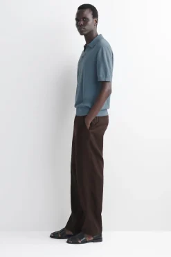 KNITTED LINEN POLO SHIRT