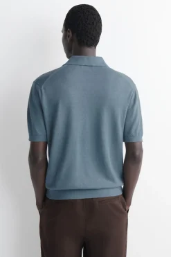 KNITTED LINEN POLO SHIRT