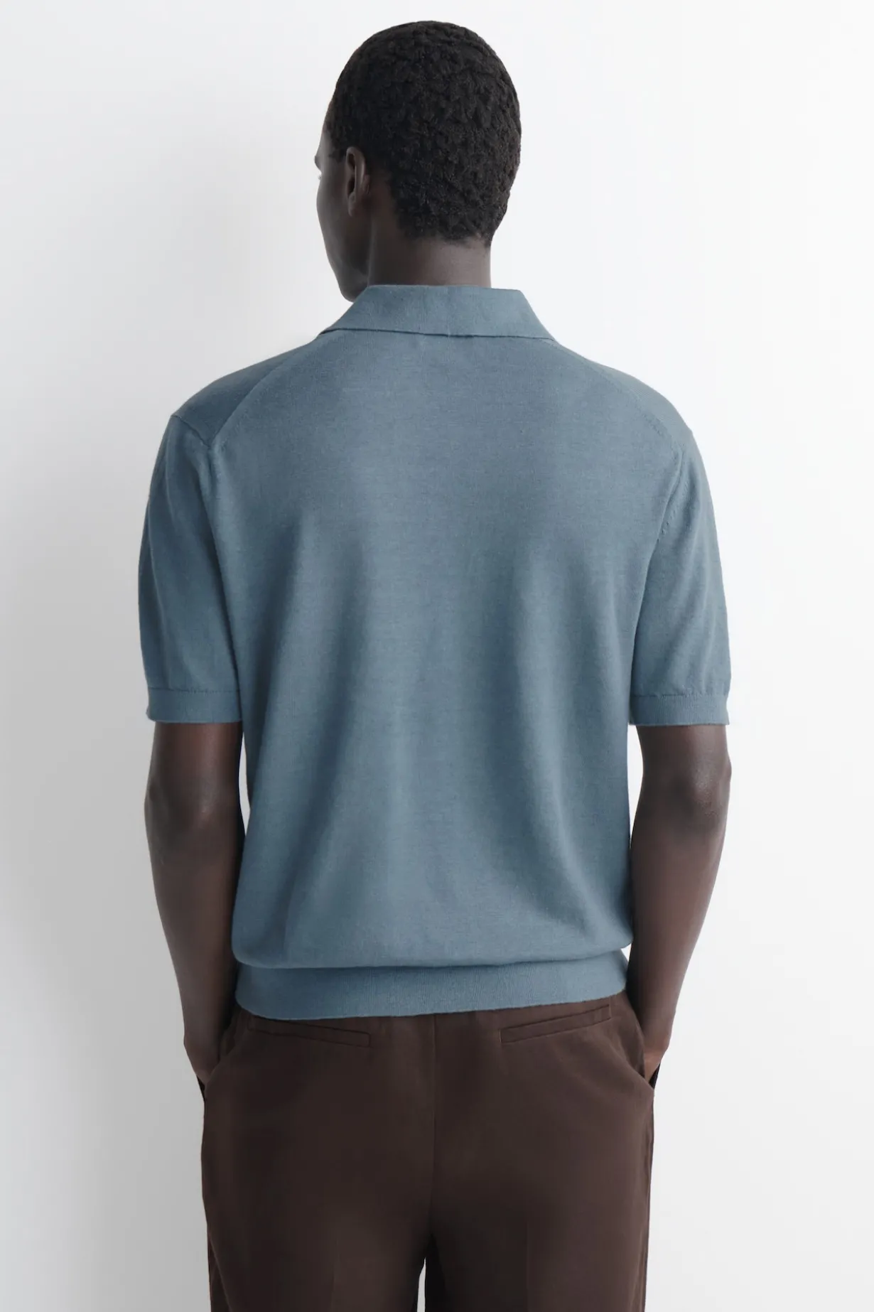 KNITTED LINEN POLO SHIRT