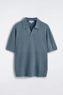 KNITTED LINEN POLO SHIRT
