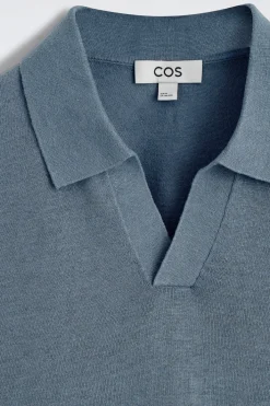 KNITTED LINEN POLO SHIRT