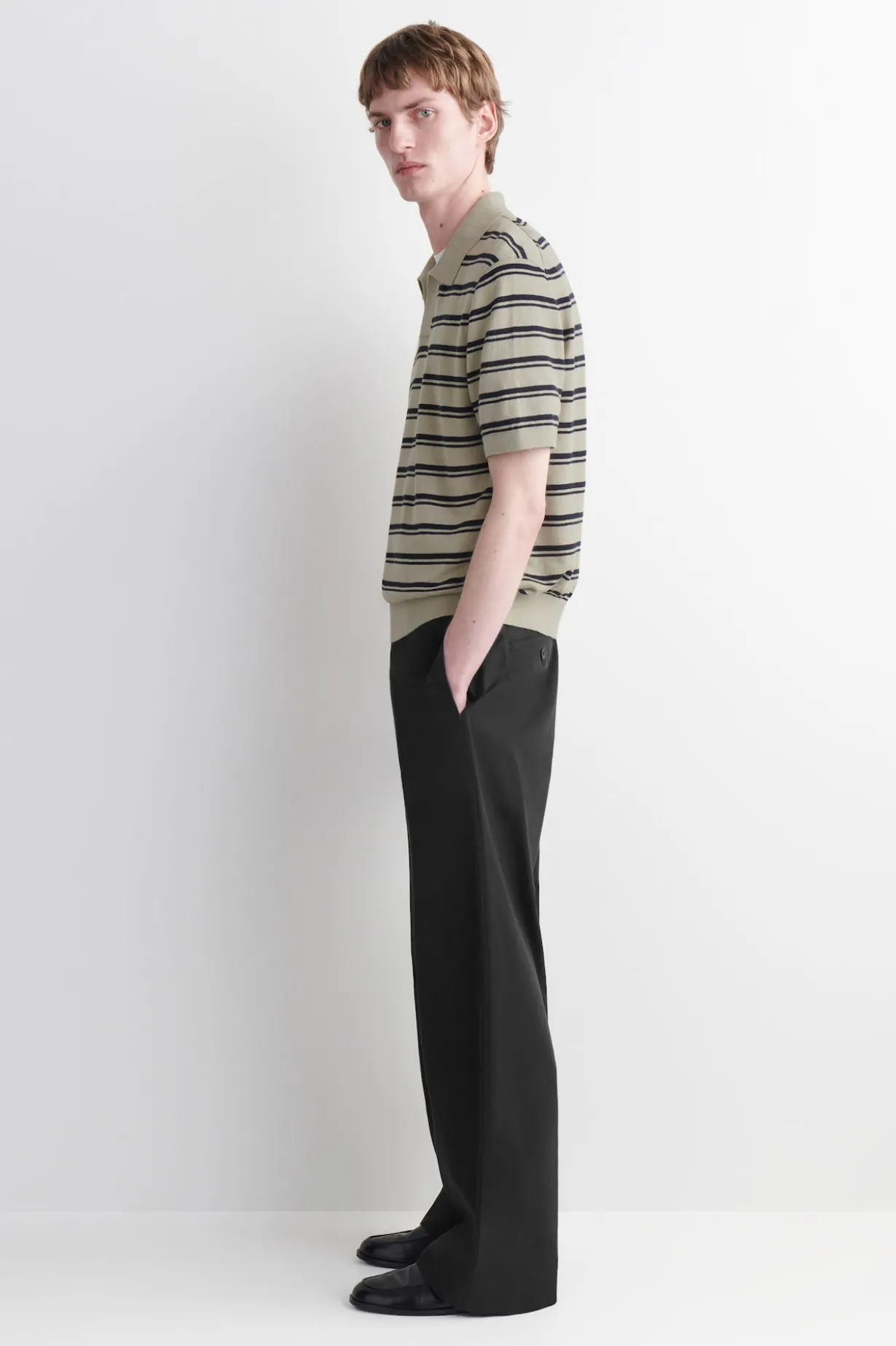 KNITTED LINEN POLO SHIRT