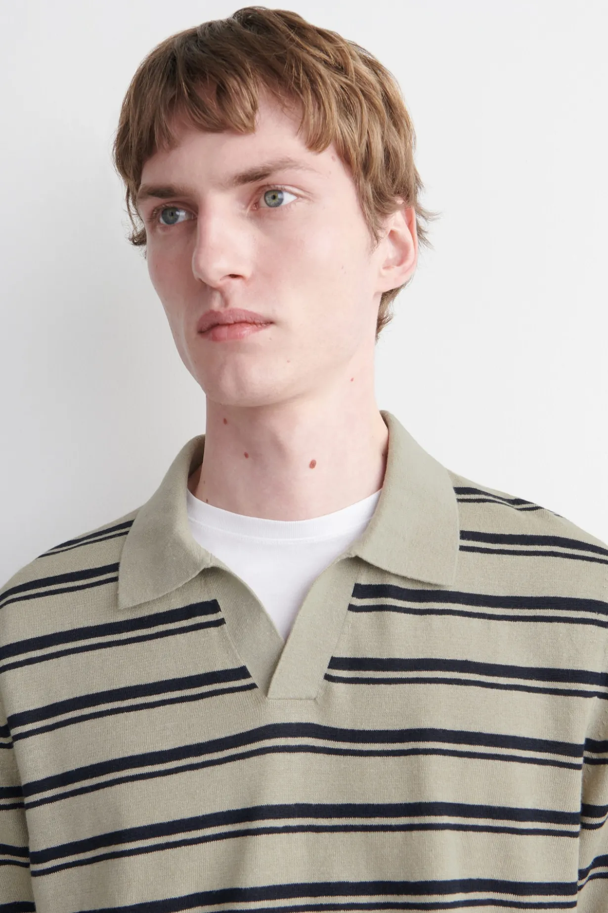 KNITTED LINEN POLO SHIRT