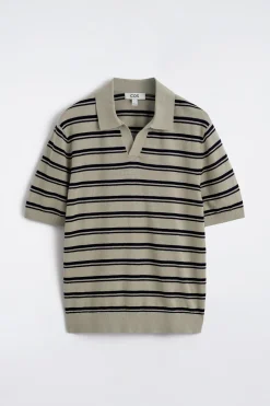 KNITTED LINEN POLO SHIRT