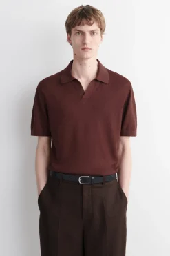 KNITTED LINEN POLO SHIRT