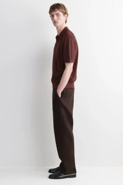 KNITTED LINEN POLO SHIRT