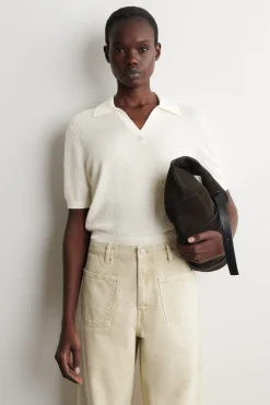 KNITTED LINEN-MERINO POLO SHIRT