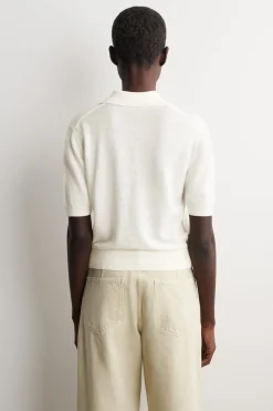 KNITTED LINEN-MERINO POLO SHIRT
