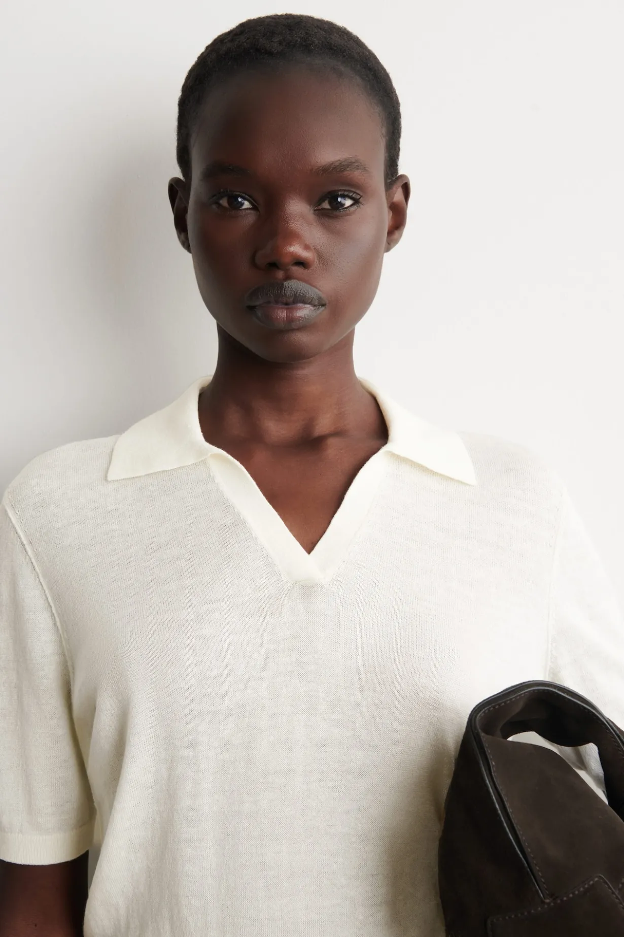 KNITTED LINEN-MERINO POLO SHIRT