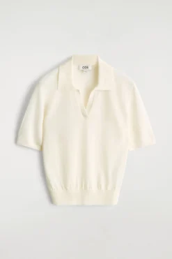 KNITTED LINEN-MERINO POLO SHIRT