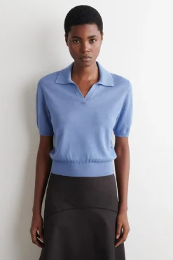 KNITTED LINEN-MERINO POLO SHIRT