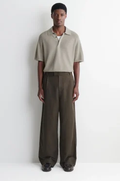 KNITTED LINEN-SILK POLO SHIRT