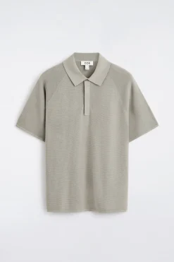 KNITTED LINEN-SILK POLO SHIRT