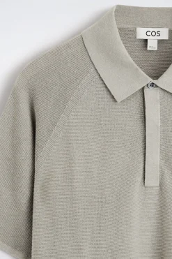 KNITTED LINEN-SILK POLO SHIRT