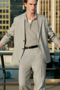 KNITTED LINEN-SILK POLO SHIRT