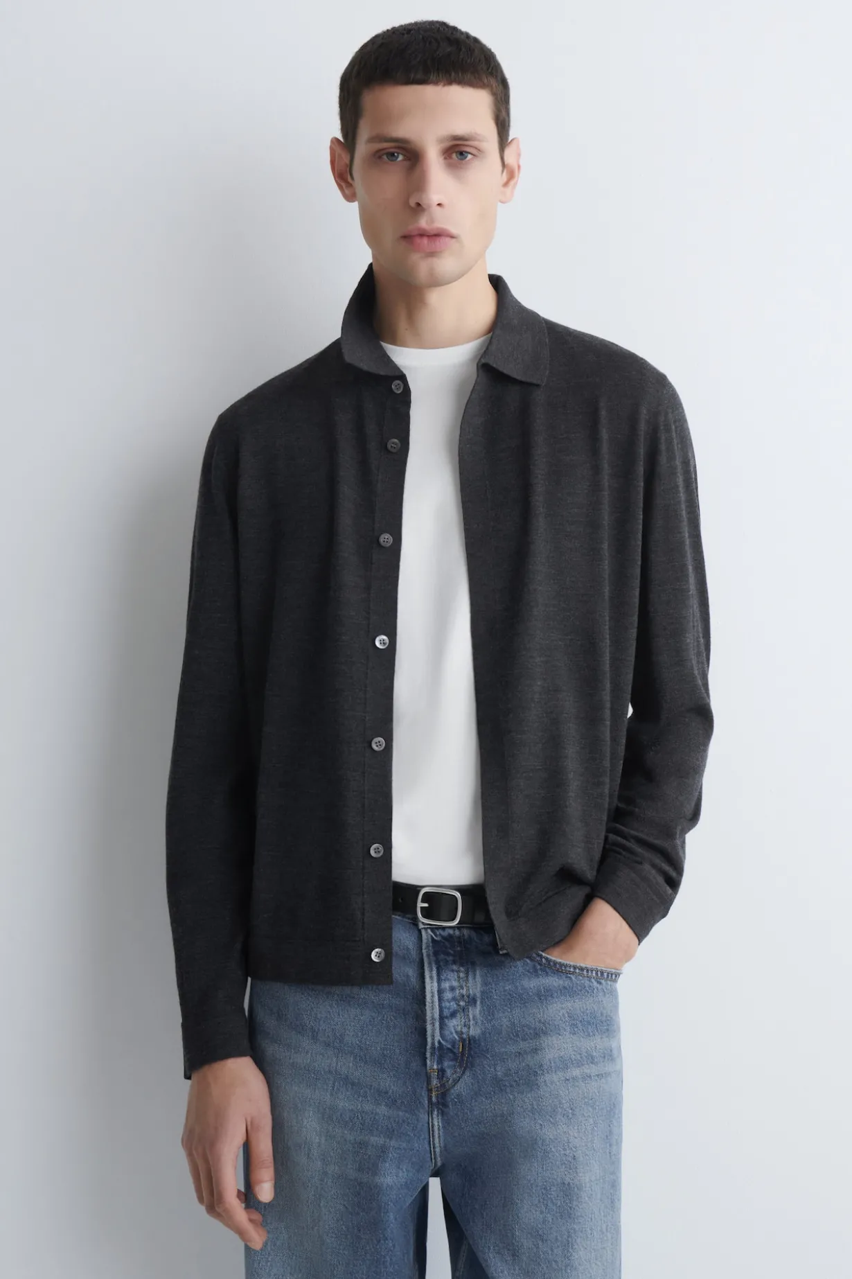 KNITTED MERINO WOOL SHIRT