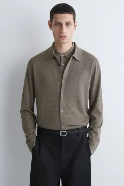 KNITTED MERINO WOOL SHIRT