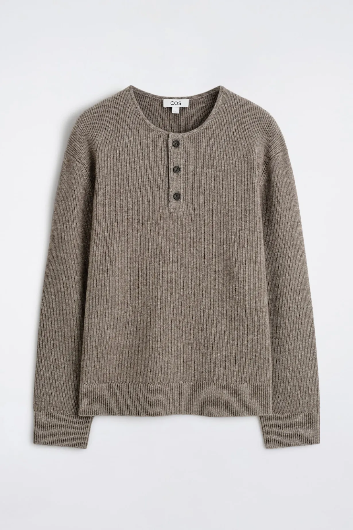 KNITTED MERINO-YAK HENLEY TOP