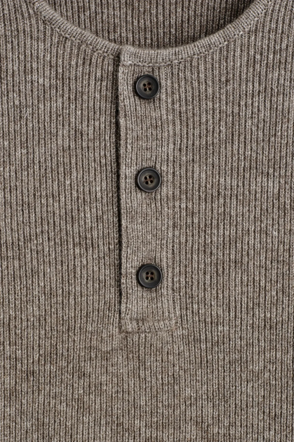 KNITTED MERINO-YAK HENLEY TOP