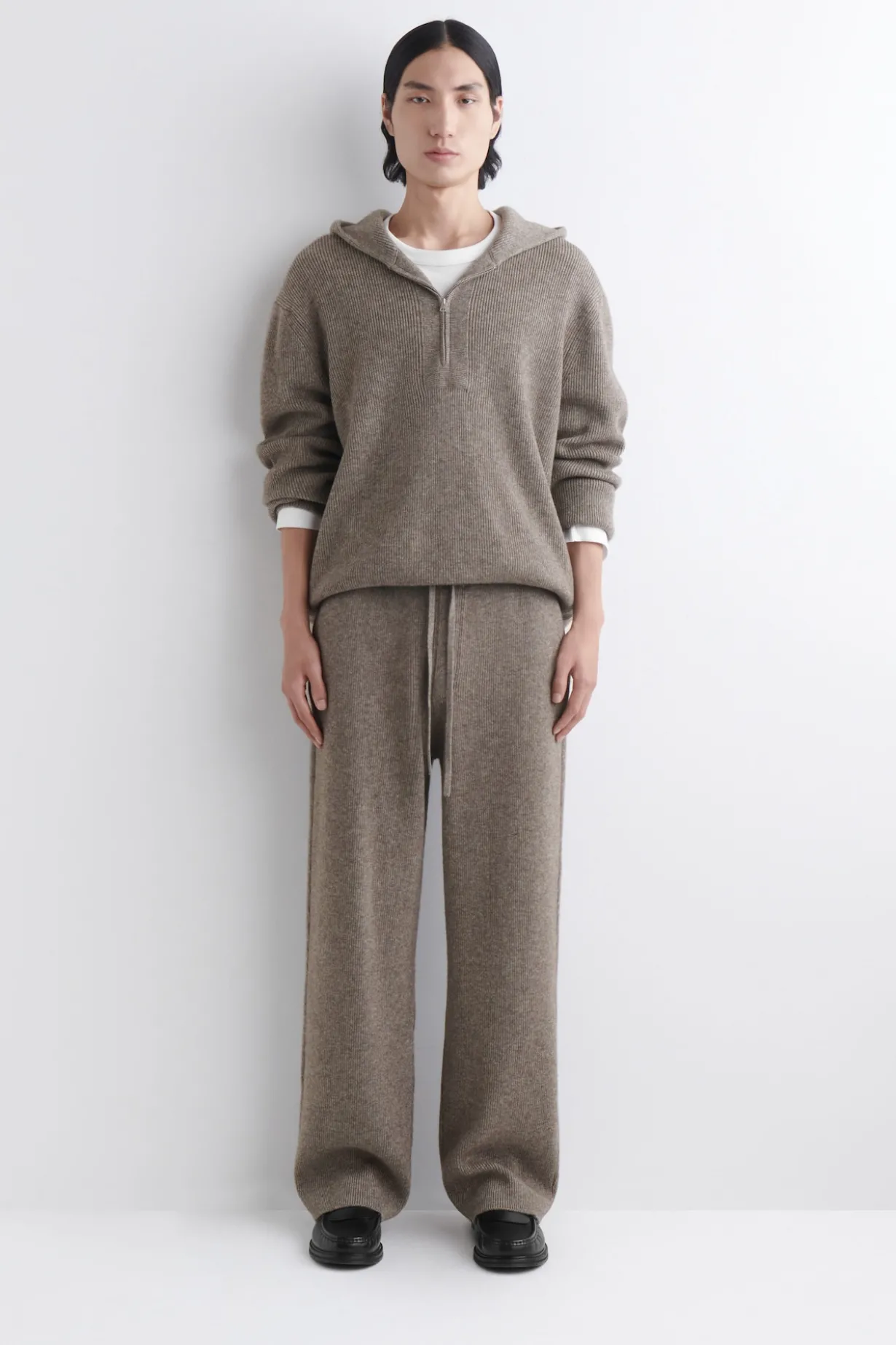 KNITTED MERINO-YAK ZIP-UP HOODIE