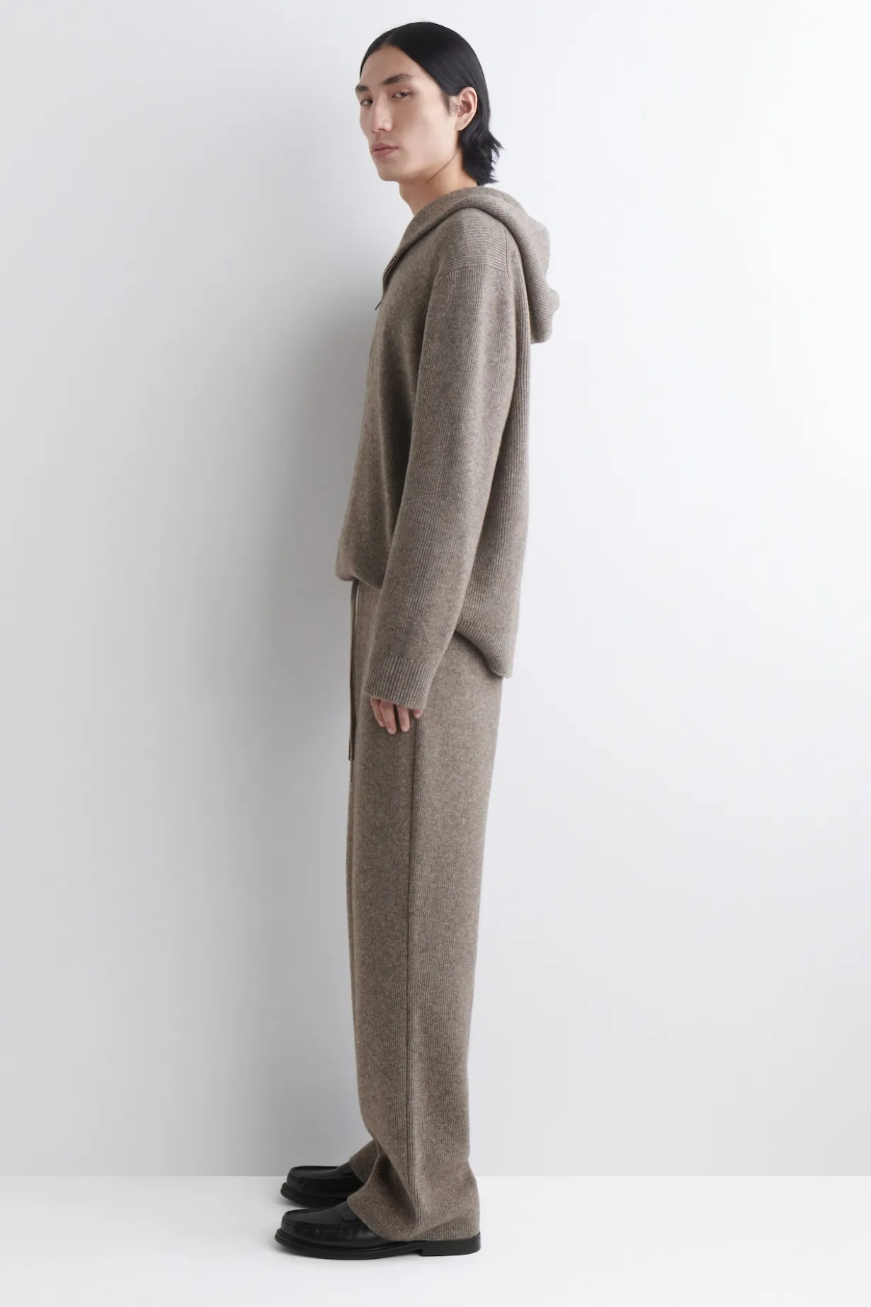 KNITTED MERINO-YAK ZIP-UP HOODIE