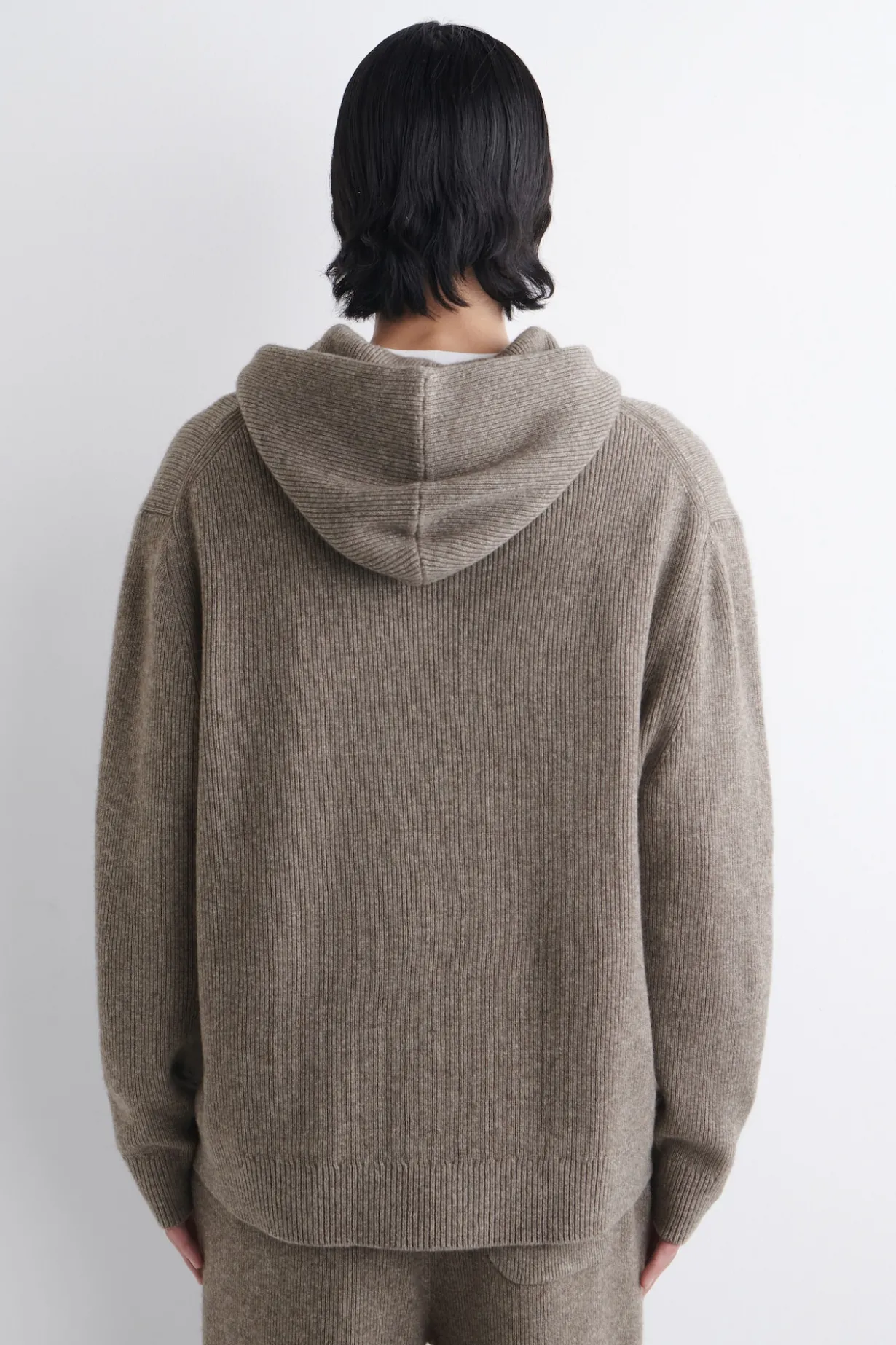 KNITTED MERINO-YAK ZIP-UP HOODIE