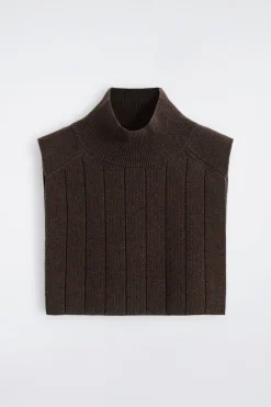 KNITTED WOOL-YAK MOCK-NECK VEST
