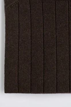 KNITTED WOOL-YAK MOCK-NECK VEST