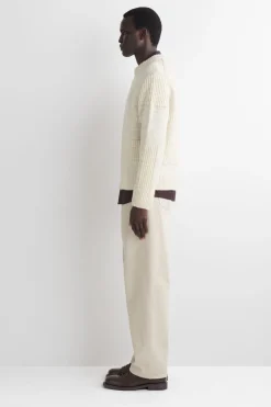 LADDER-STITCH WOOL SWEATER