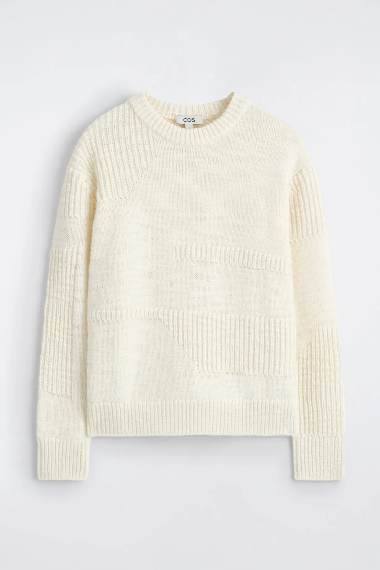 LADDER-STITCH WOOL SWEATER