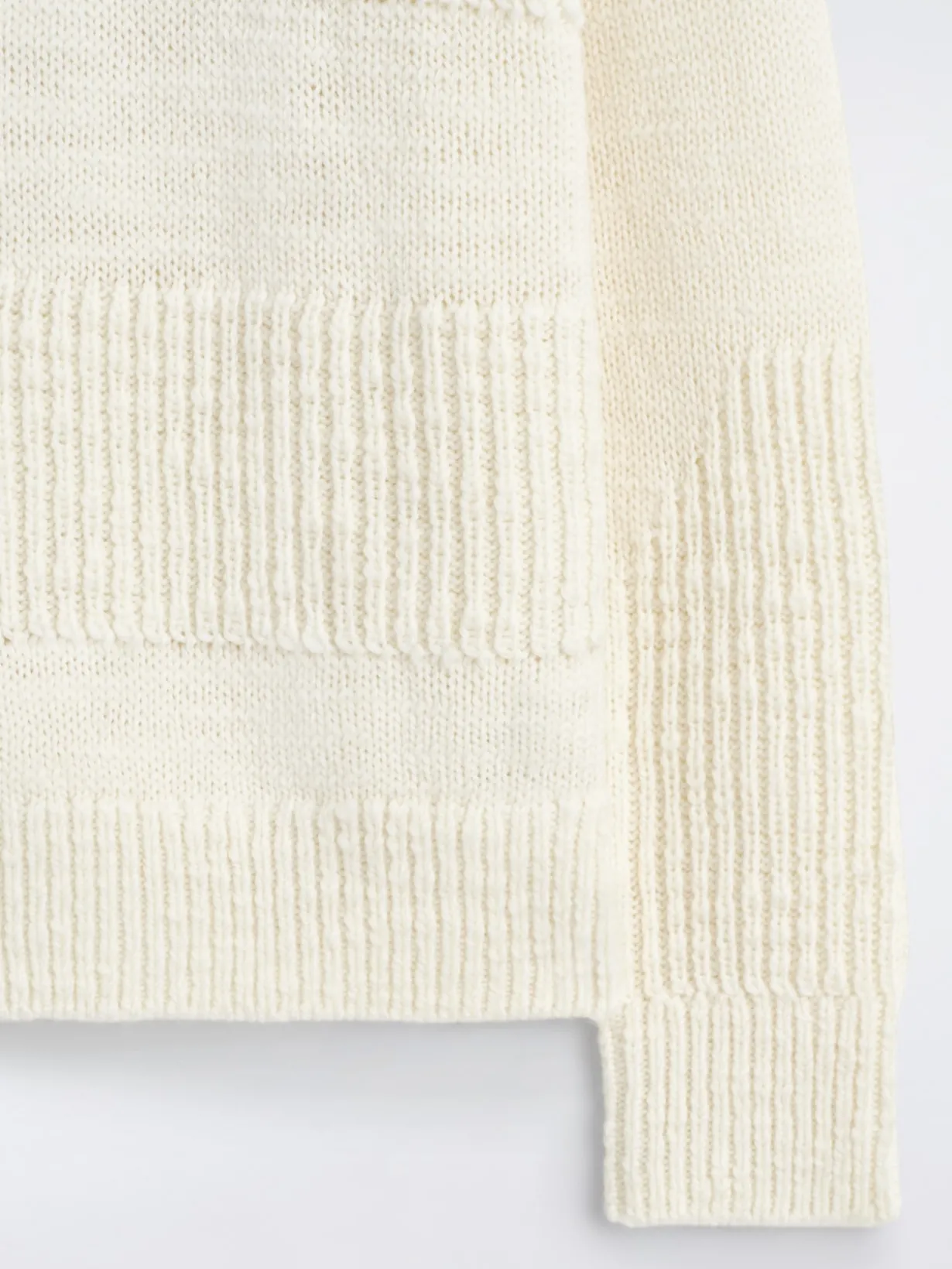 LADDER-STITCH WOOL SWEATER