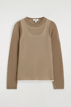 LAYERED KNIT LONG-SLEVED TOP
