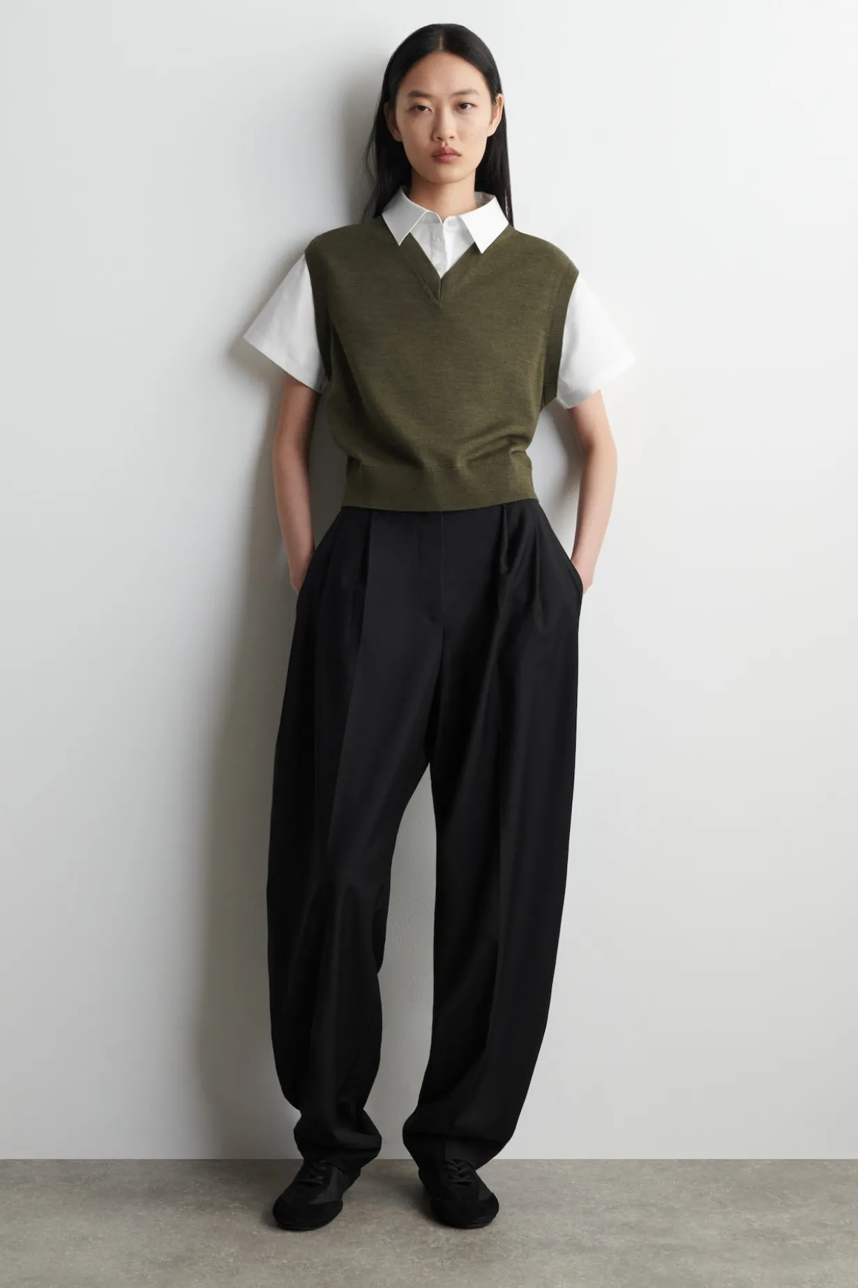 LAYERED MERINO WOOL SWEATER tank